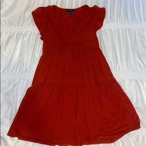 Red Forever 21 Ruffle Dress